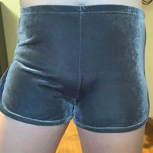 brandy melville gray velvet shorts